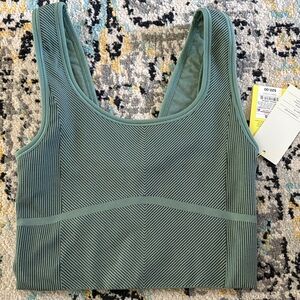 All in Motion Green Ribbed Sports Bra
